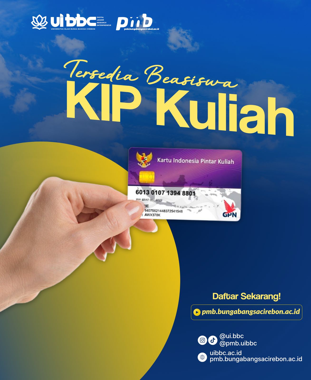 Tak Perlu Khawatir UKT, Beasiswa KIP Kuliah di Universitas Islam Bunga Bangsa Cirebon Siap Dukung Masa Depanmu